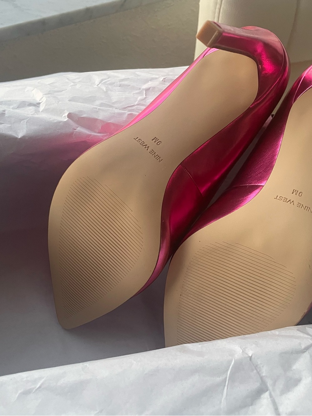 Nine West Metallic Fuchsia Pointed-Toe Stilettos - Picture 3 of 6